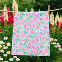 100% Cotton poplin digital flowers printed pink fabric
