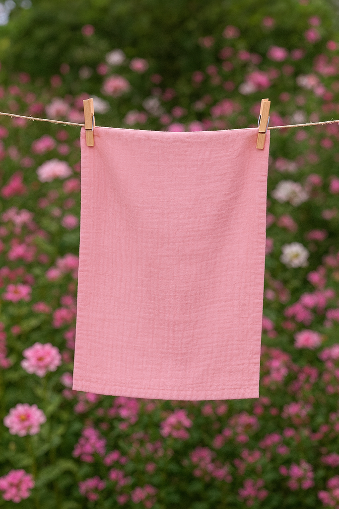 [JKPCOMU/001] 100% Cotton muslin plain pink fabric