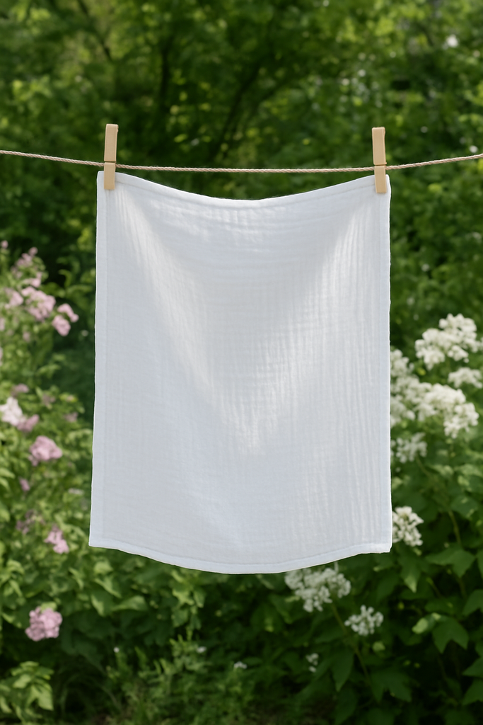 [JKOCOMU/002] Organic 100% Cotton muslin white fabric