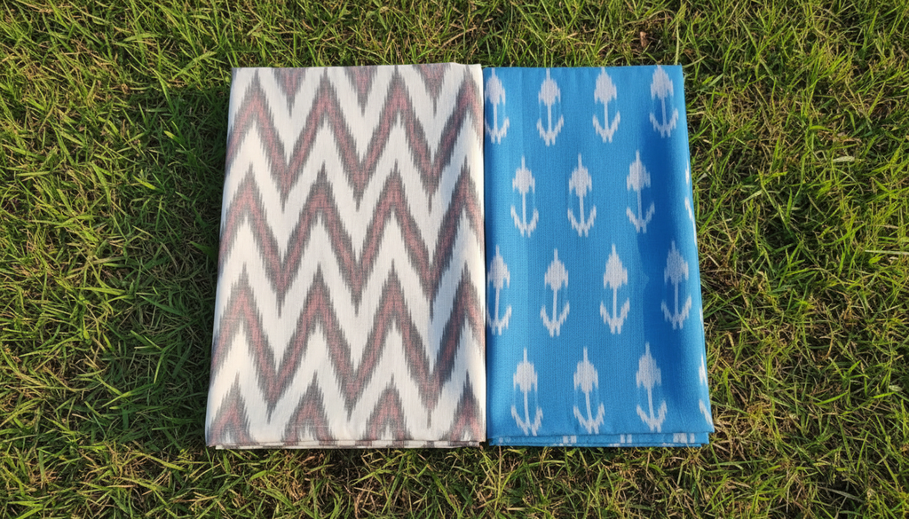 [JKHWNCO/001] Natural Blend Mercerized Cotton Ikat HandWoven (pack of 2)